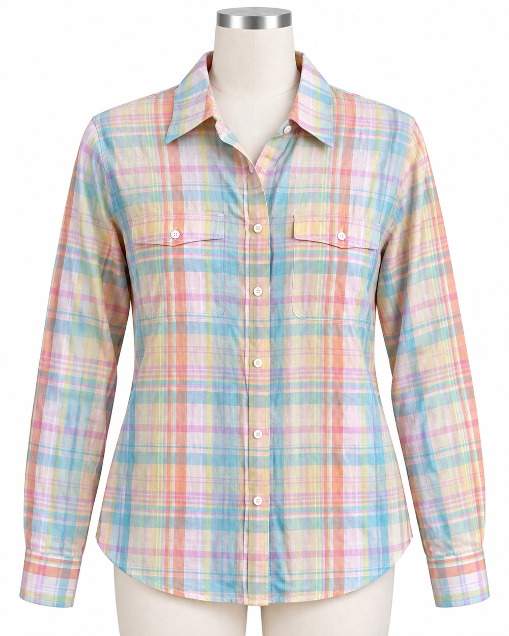 Lauren Ralph Lauren Vintage Women's Button-Down Shirt Long Sleeve Plaid Size M